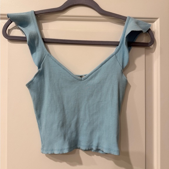 Blue Ribbed Tank Top - Picture 1 of 2